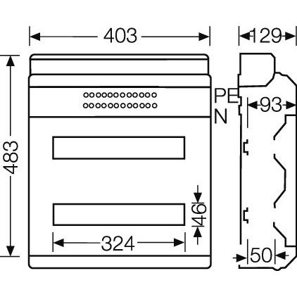 Hensel - Installationskleinverteiler Automatengehäuse KV 2536 36TE 2x18x18mm IP54  − 1 Stück
