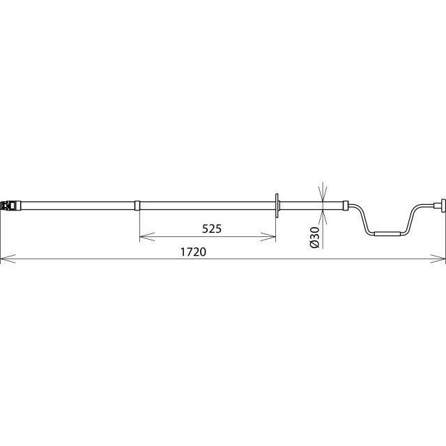 DEHN - Betätigungsstange Isolierstange IS SK12 HK 1720 m. 6-Kant 12mm