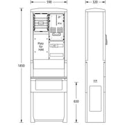 uesa - Zähler-Komplettschrank Zähleranschlusssäule ZAS-S-1-S E.ON Hanse 1850x590x320mm