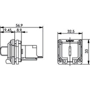 Telegärtner - Modularer Steckverbinder Einbauflansch IP67 100022953 m.AMJ-Kupplung Cat5e