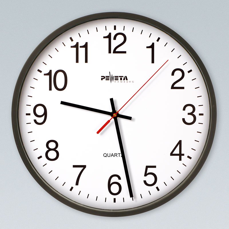Peweta - Uhr Quarz-Batterie-Uhr 44.130.212 innen,1,5V,D=250mm