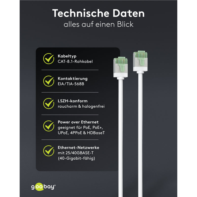 Goobay - Patchkabel Kupfer Patchkabel U/FTP Cat8.1 74363 Ultraflexibel,slim,w