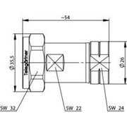 Telegärtner - Koax-Steckverbinder 7-16-Kabelstecker SIMFIX 100024408 G23 (1/2Z FLEX)