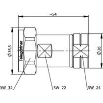 Telegärtner - Koax-Steckverbinder 7-16-Kabelstecker SIMFIX 100024408 G23 (1/2Z FLEX)