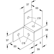 Niedax - Verbinder für Stiel/Profilschiene QV-Verbindung QV 40 − 25 Stück