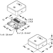 HKL - Potentialausgleich-Schiene Potentialausgleichschiene 6307 − 5 Stück