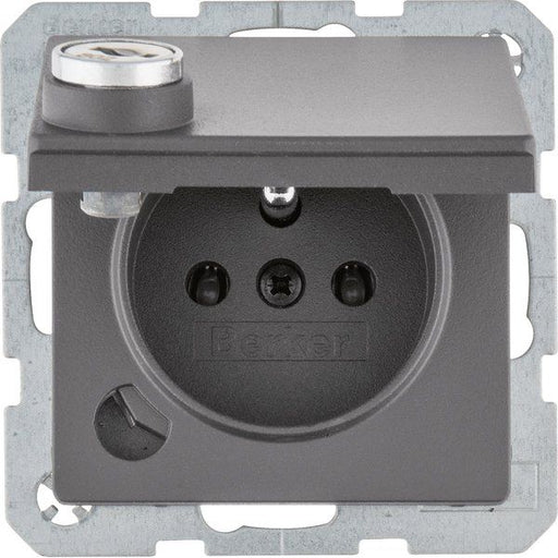 Berker - Steckdose m. Erdstift 6768116086 Q.1,anth,ma