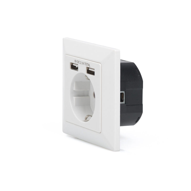 DIGITUS - USB-Spannungsversorgung Sicherheits-Steckdose DA-70613 2x USB