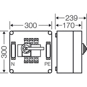 Hensel - Lasttrennschalter Lastschaltergehäuse Mi 7256 160A 3p.+PE+N
