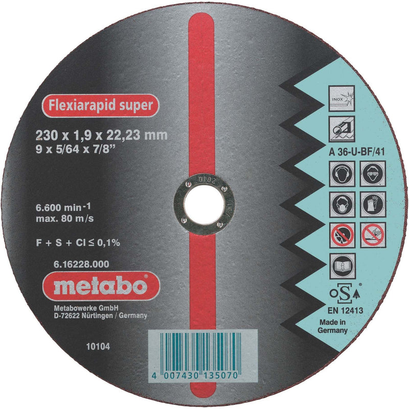Metabowerke - Trenn-/Schleifscheibe Trennscheibe 616220000 125x1,0x22,2 − 25 Stück