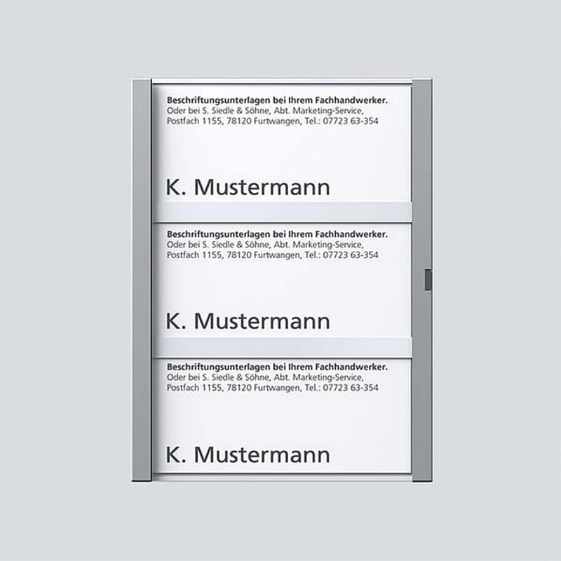 Siedle&Söhne - Zubehör/Ersatzteile für Türkommunikation Namensschild sil-met kpl. 200029045-00 f.TM 611-3 SM