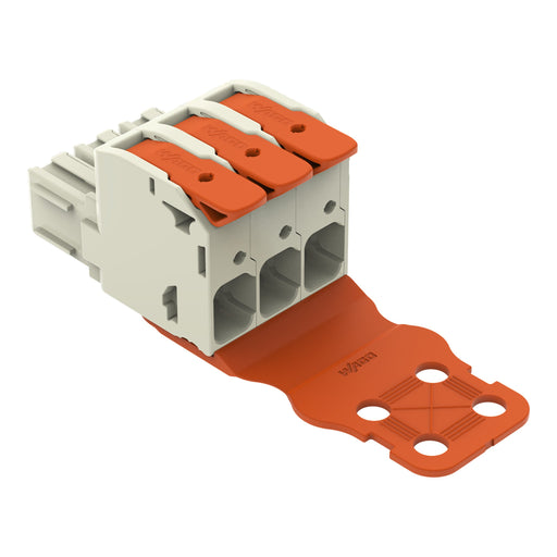 WAGO GmbH & Co. KG - Ein- und mehrpolige Klemmenleiste 1-Leiter-Federleiste Hebel 832-1103/343-000 Push-inCAGECLAMP,lgr − 15 Stück