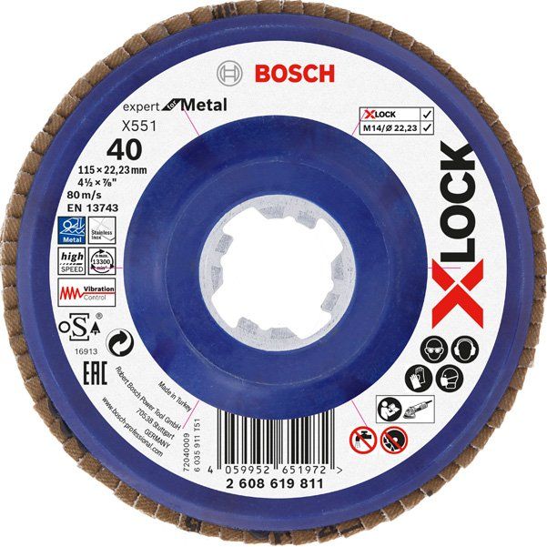 Bosch - Trenn-/Schleifscheibe X-LOCK-Fächerschleifscheib 2608619811 (VE10) eX551 Expert for