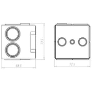 Kaiser - Dose, Gehäuse für Montage in der Wand/Decke Geräte-Verbindungsdose 1263-06 B2, Tiefe 68,5mm − 100 Stück