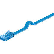 Goobay - Patchkabel Kupfer Flachkabel U/UTP Cat6a 96295 blau 0,5m