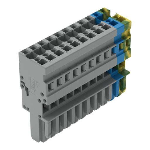 WAGO - Ein- und mehrpolige Klemmenleiste 1-Leiter-Federleiste 769-111/000-038 4mm²,gn-ge/bl/gr − 20 Stück