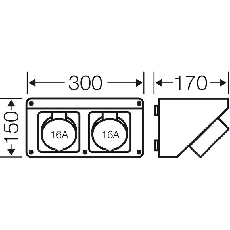 Hensel - Pultsystem Mi Connection Box Mi CB 11 2xCEE 16A,5p,400V,6h