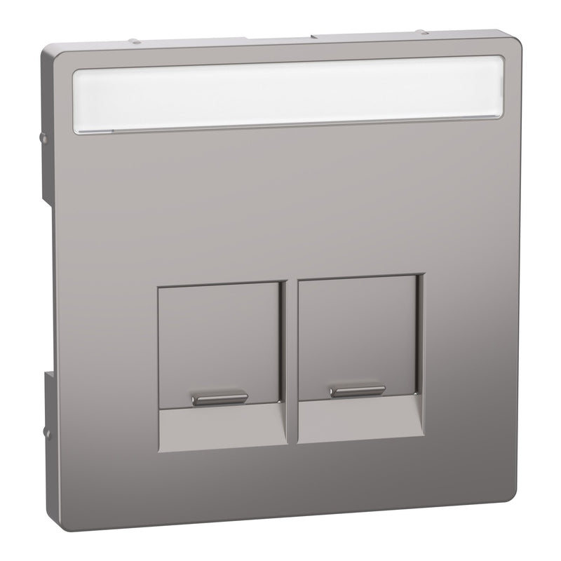 Merten - Einsatz/Abdeckung für Kommunikationstechnik Zentralplatte 2f.nickelmet MEG4574-6050 Electric-Connector