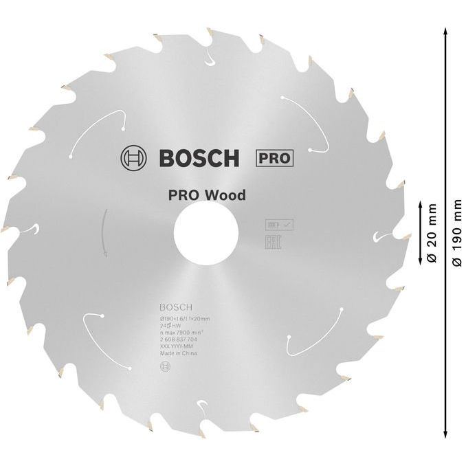 Bosch - Kreissägeblatt PRO Wood cordless 2608837704 Kreissägeblatt 190 x