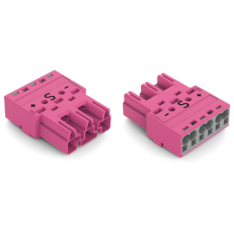 WAGO - Steckverbinder für steckbare Gebäudeinstallation Stecker 3-polig 770-293/082-000 Kod. B,pink − 100 Stück