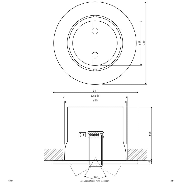 EVN Lichttechnik - Downlight/Strahler/Flutlicht NV EB-Leuchte 753 001 ws 50W 12V GX5,3