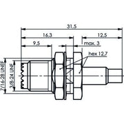 Telegärtner - Koax-Steckverbinder MiniUHF-Einbaubuchse 100024360 cr/crG7(RG316/U) − 5 Stück