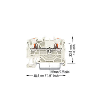 WAGO - Durchgangs-Reihenklemme 2-Leiter-Durchgangsklemme 2202-1209 2,5mm²,lichtgrau − 100 Stück