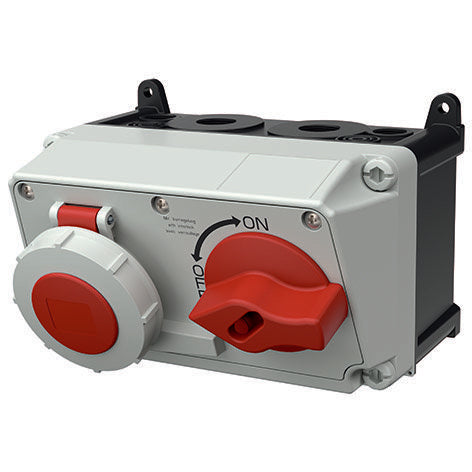 Mennekes - CEE-Steckdose abschaltbar, abgesichert (IEC 60309) Wanddose DUO 7636 32A,5p,6h,400V,IP67