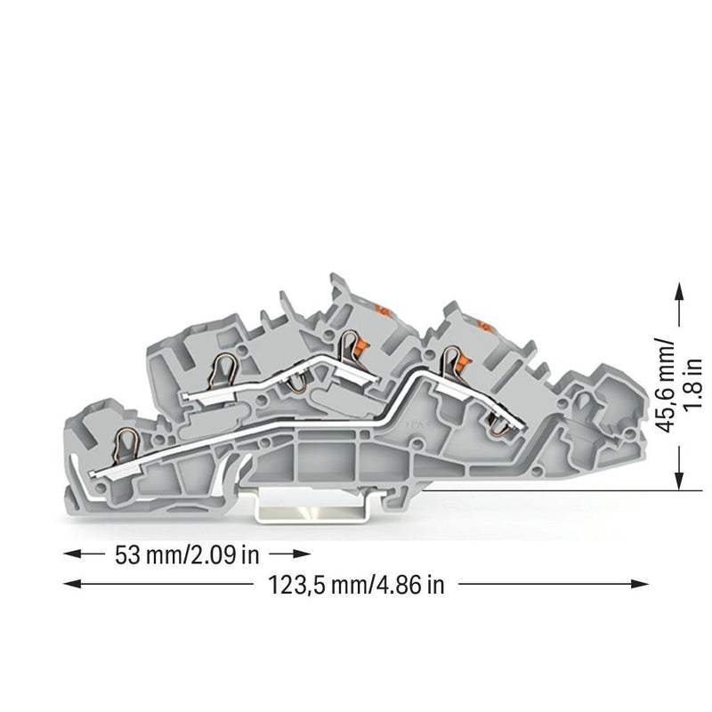 WAGO - Installations-Etagenklemme Installationsetagenklemme 2205-7542 4 mm² Hybrid − 50 Stück