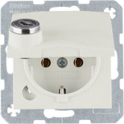 Berker - Steckdose SCHUKO-Steckdose ws/glänz 47638982 Steckklemme, Schloss