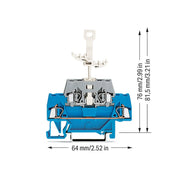 WAGO - Durchgangs-Reihenklemme Doppelstockklemme 280-525 2,5 mm²,blau/grau − 50 Stück