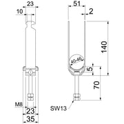 OBO Bettermann Vertr - Bügelschelle Bügelschelle Enercon 140 2056 M2 46 ENER 40-46mm, St, FT