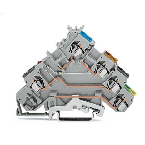 WAGO - Initiator/Aktor-Reihenklemme 4-Leiter-Initiatorenklemme 280-571/281-413 LED rot − 50 Stück