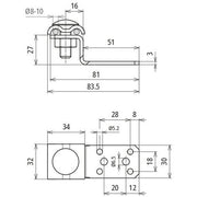 DEHN - Zubehör/Ersatzteile für Erdung und Blitzschutz Anschlusslasche ALZFDUL610B5265L81AL Z-Form, f.Rd 8-10mm