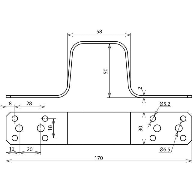 DEHN - Zubehör/Ersatzteile für Erdung und Blitzschutz Überbrückungslasche UEBLL170B5265AL L170mm Al o.Bohr