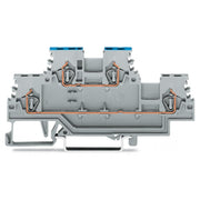 WAGO - Durchgangs-Reihenklemme Doppelstockklemme 279-513 L/N,grau − 50 Stück