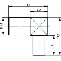 Telegärtner - Koax-Steckverbinder SMB-Kabelwinkelbuchse 100024876 G7 (RG316/U) − 5 Stück