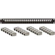 Televes - Abdeckung/Blende/Beschriftungsleiste (Schaltschrank) 19" Frontblende UFBCAT6AB-S 1HE incl. 24xCAT6AB- − 1 Stück