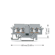 WAGO - Bauelement-Reihenklemme Diodenklemme 279-623/281-410 0,08-1,5mmq grau − 100 Stück