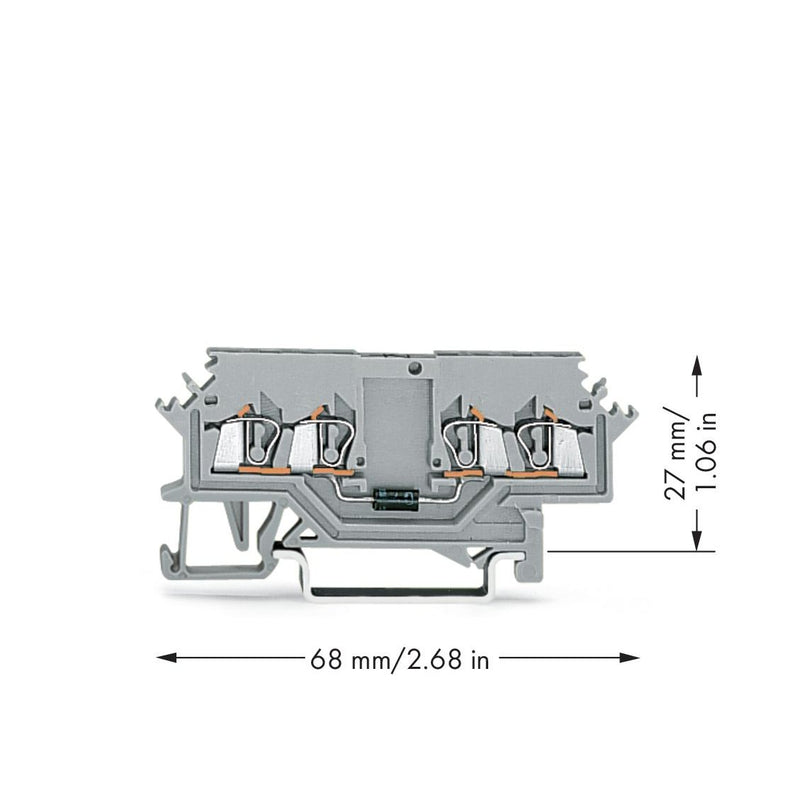 WAGO - Bauelement-Reihenklemme Diodenklemme 279-623/281-410 0,08-1,5mmq grau − 100 Stück