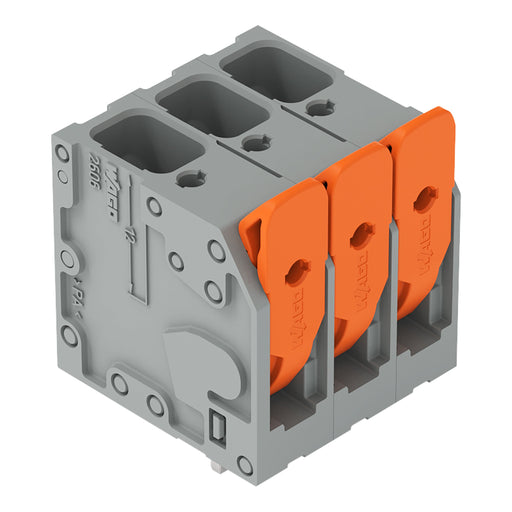 WAGO - Leiterplattenklemme Hebel 2606-3103/020-000 6mm²,grau − 80 Stück