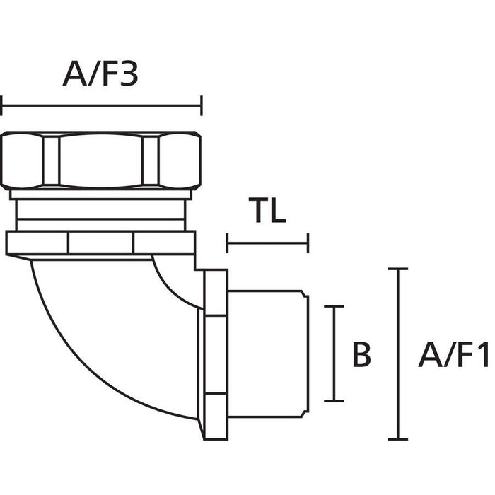 HellermannTyton - Metall-Schutzschlauch-Verschraubung Metallverschraubung Kompr. 166-32404(10) starres Gewinde − 10 Stück
