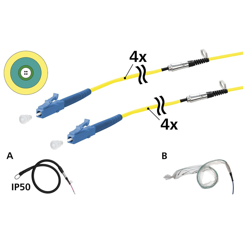 Metz Connect - System-Patchkabel LWL OpDAT VIK Universalkabel 152U049JJ5040G 4xOS2, LC-LC, 40 m