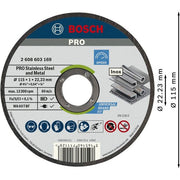 Bosch - Trenn-/Schleifscheibe PRO Stainless Steel and 2608603254 (VE10) Metal Trennscheibe − 10 Stück