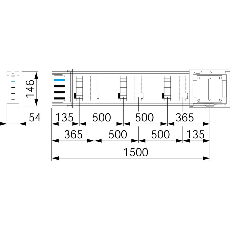 Schneider Electric - Schienenverteilereinheit Schienenkasten KSA400ED4156 400A 1m 50