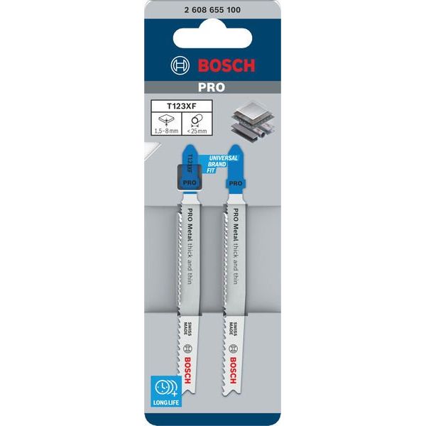 Bosch - Stichsägeblatt PRO Metal thick and thin 2608655100VE(2) T123XF − 10 Packung