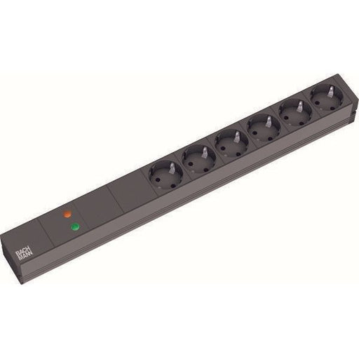 Bachmann - Power distribution unit (PDU) 19Zoll Steckdosenleiste 6f 333.536 Schutzk.1HE,sw 1xGVS
