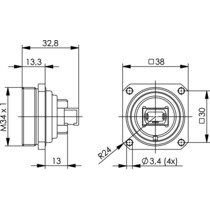 Telegärtner - Modulare Kupplung TOC Flanschset IP68 100007409 MPO/MTP Kupplung