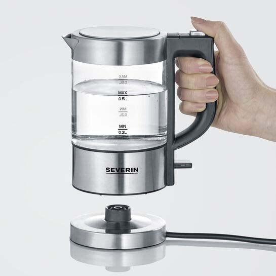 Severin - Wasserkocher Mini-Glas-Wasserkocher WK 3472 eds-geb/sw 0,5L,1100W