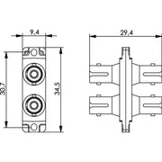 Telegärtner - LWL-Kupplung T-ST-Duplex Kuppl.MM+SM 100007080 Flanschmontage